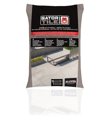 Gator Tile Sand is one of Alliance’s polymeric sand lines. Created to become very firm and lock between joints, while maintaining ease of installation. This special blend of polymer binders and calibrated sand is perfect for any paver job.